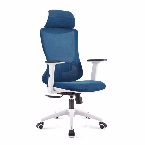 Imbottitura con schienale in rete Braccioli regolabili Sedile Cuscino in tessuto Sedile con schienale alto Manager PU + copertura in PVC 62 * 22,5 * 55 cm Sedia da ufficio