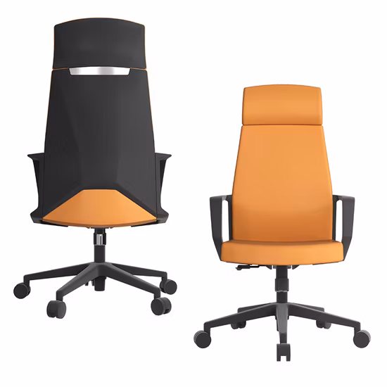 Personalizzazione del campione Sedia da ufficio in pelle con schienale alto dal design ergonomico di lusso Capo Manger Direttore Sedie da conferenza esecutive moderne in pelle sintetica PU